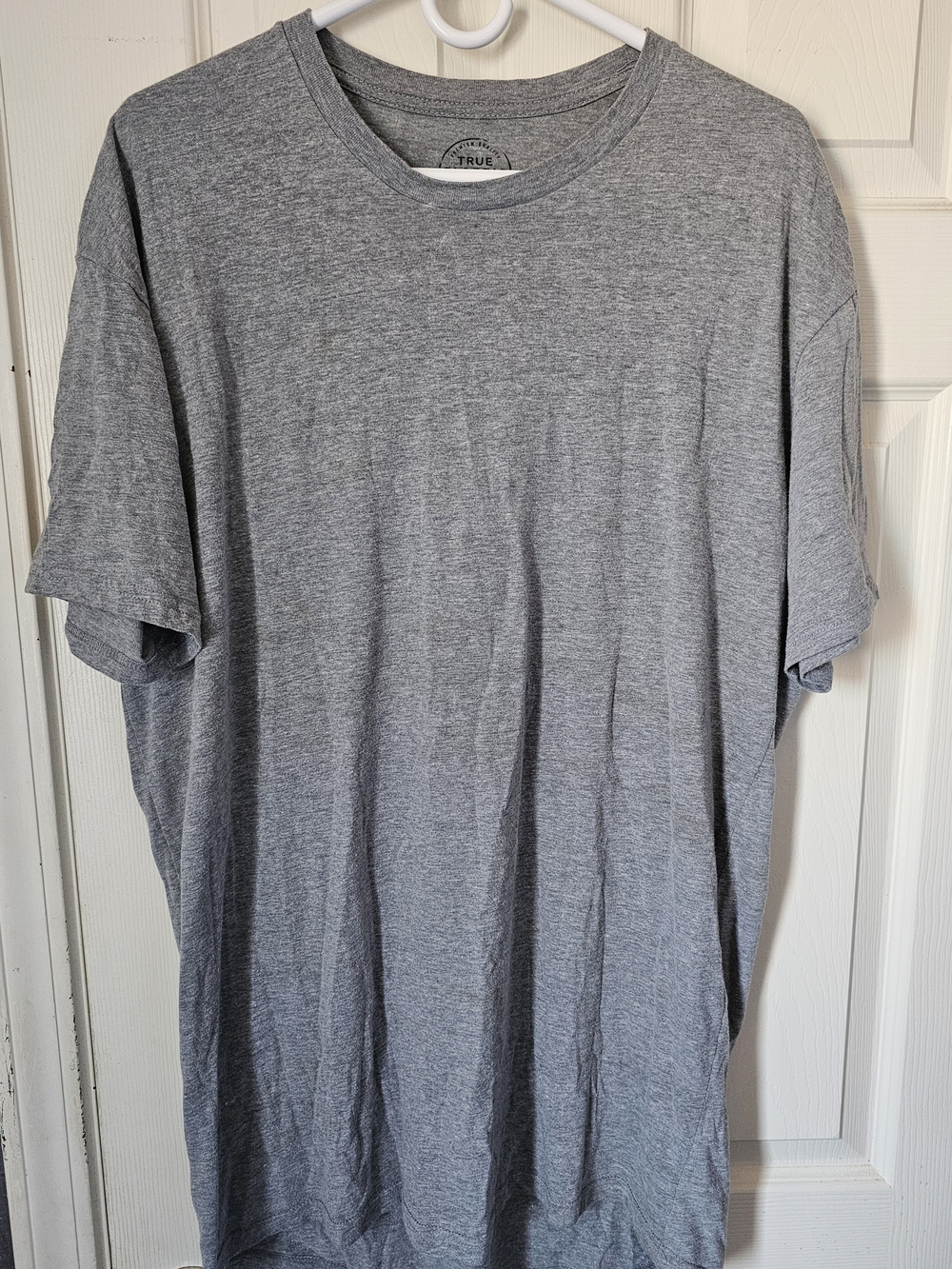 True Classic Men's Heather Gray Crew Neck T-Shirt - Size XL Premium Athletic Fit